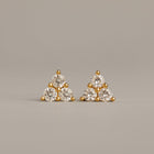 Lab Grown White Sapphire Trinity Stud Earrings