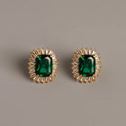 Lab Grown Green Emerald Alexandra Earrings