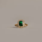 Lab Grown Green Emerald Alexandra Ring