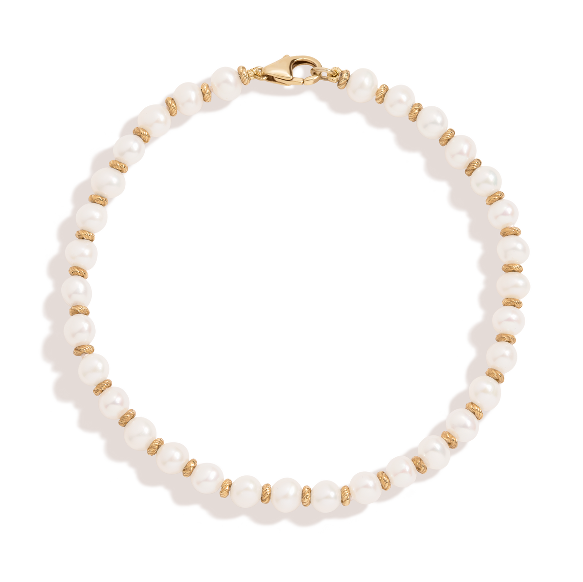 Aurate x Marilyn Monroe: Gold Knot Pearl Bracelet Vermeil Yellow Gold 6in 6.5in 7in 7.5in First