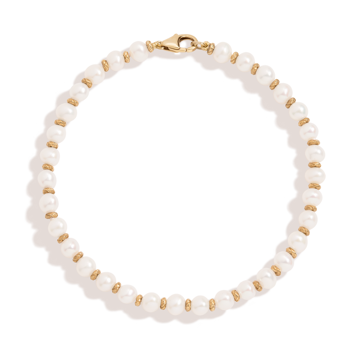 Aurate x Marilyn Monroe: Gold Knot Pearl Bracelet