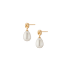 Aurate x Marilyn Monroe: Gold Knot Pearl Drop Earrings