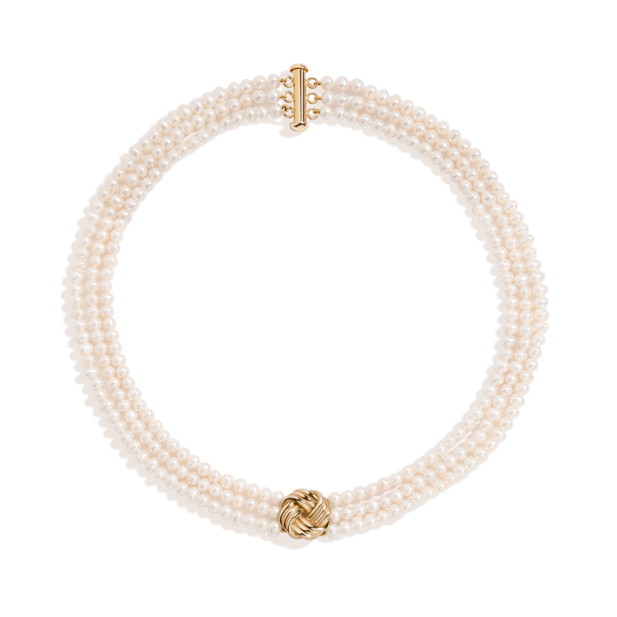 Aurate x Marilyn Monroe: Gold Knot Pearl Necklace