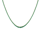 Lab Grown Green Emerald Modern Graduated Tennis Necklace