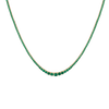 Lab Grown Emerald Green Modern Graduated Tennis Necklace Vermeil Yellow Gold 16in First