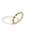 Lab Grown White Sapphire and Green Emerald Alternating Eternity Ring