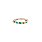 Lab Grown White Sapphire and Green Emerald Alternating Eternity Ring