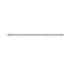 Lab Grown White Sapphire and Green Emerald Alternating Tennis Bracelet