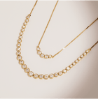 Graduated Lab Grown Diamond Bezel Necklace