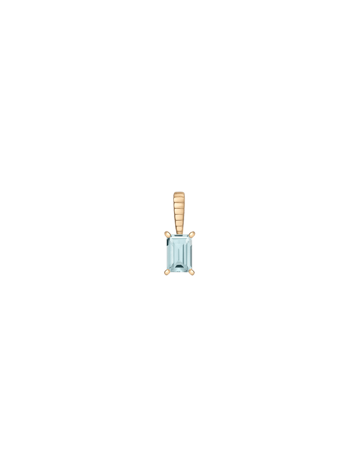 Birthstone Baguette Pendant Vermeil 14K 18K Yellow Gold Aquamarine - Mar First
