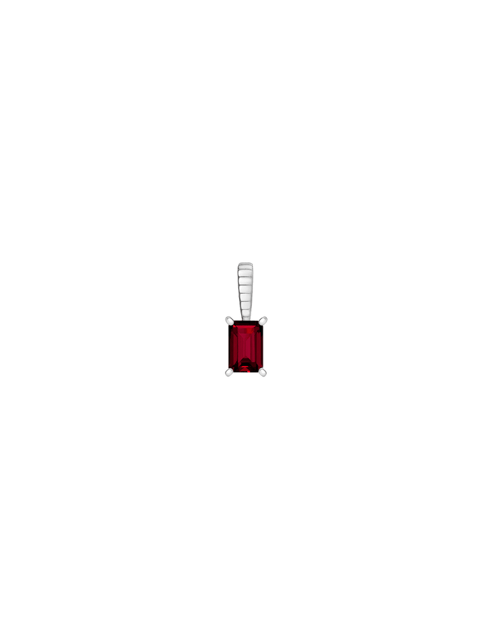 Birthstone Baguette Pendant Vermeil 14K 18K White Gold Garnet - Jan First