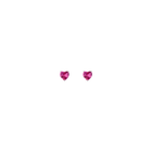 Lab Grown Pink Sapphire Heart Stud Earrings