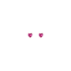 Lab Grown Pink Sapphire Heart Stud Earrings Vermeil Yellow Gold First