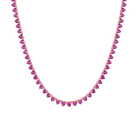 Lab Grown Pink Sapphire Heart Tennis Necklace