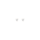 Lab Grown White Sapphire Heart Stud Earrings