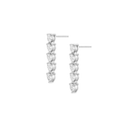 Lab Grown White Sapphire Heart Tennis Earrings