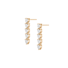 Lab Grown White Sapphire Heart Tennis Earrings