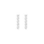 Lab Grown White Sapphire Heart Tennis Earrings