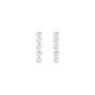 Lab Grown White Sapphire Heart Tennis Earrings