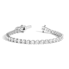 Lab Grown White Sapphire Heart Tennis Bracelet