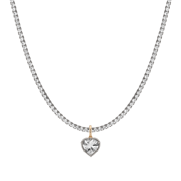 Aurate x Molly Dickson: 7ct Classic Black Rhodium Tennis Pendant Necklace