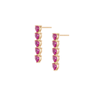 Lab Grown Pink Sapphire Heart Tennis Earrings