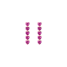 Lab Grown Pink Sapphire Heart Tennis Earrings