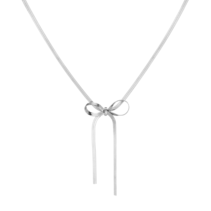 Herringbone Bow Choker Vermeil White Gold 14in 16in First