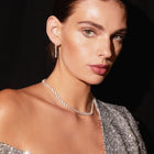 Floating Lab Grown White Sapphire Tennis Necklace