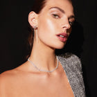 Floating Lab Grown White Sapphire Tennis Necklace