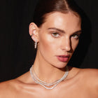 Lab Grown White Sapphire Mixed Shape Tennis Earrings