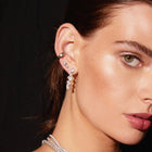 Lab Grown White Sapphire Mixed Shape Tennis Earrings