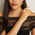 Lab Grown White Sapphire Tennis Set