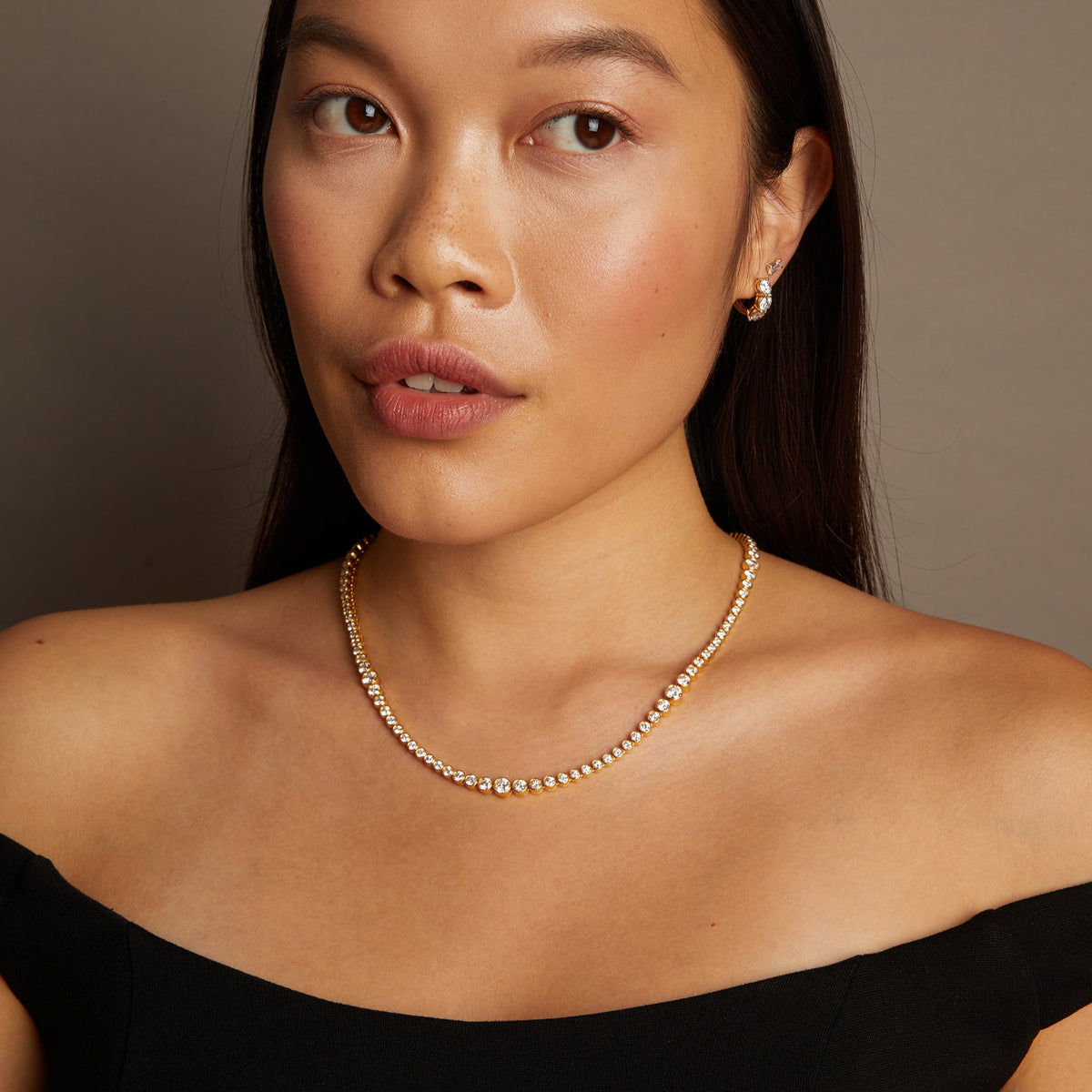 10ct Multi Graduated Lab Grown Diamond Tennis Necklace