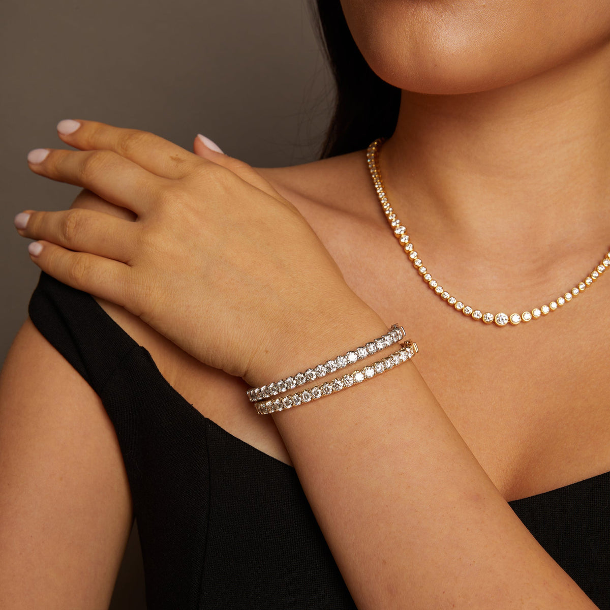 10ct Lab Grown Diamond Hinged Tennis Bracelet