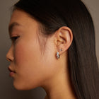 Round Lab Grown Diamond Huggie Earrings