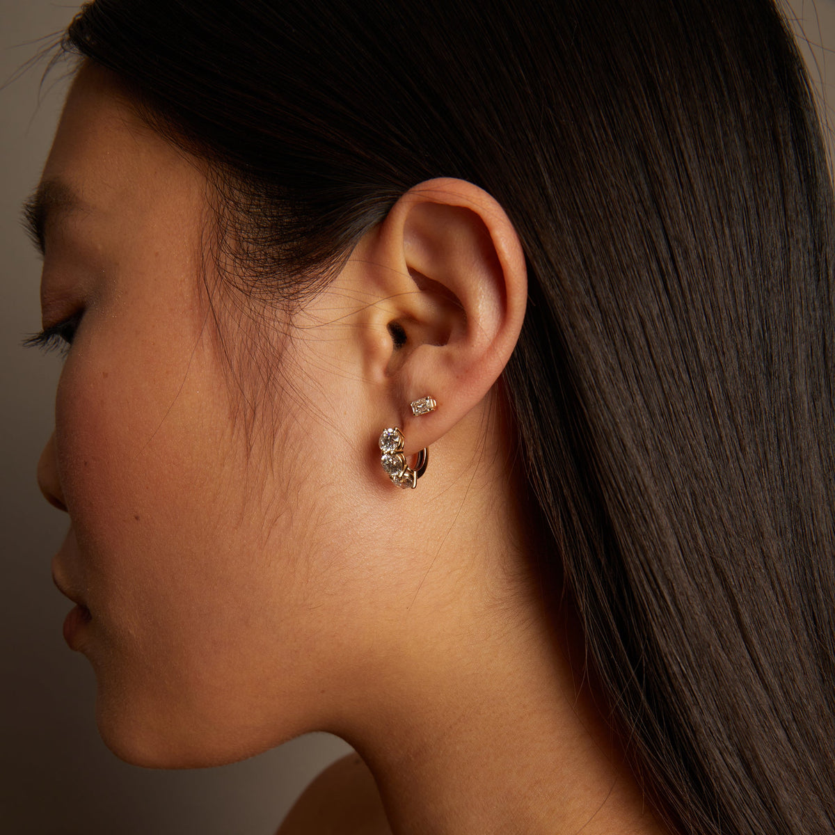 0.5ct Emerald Lab Grown Diamond Stud Earrings