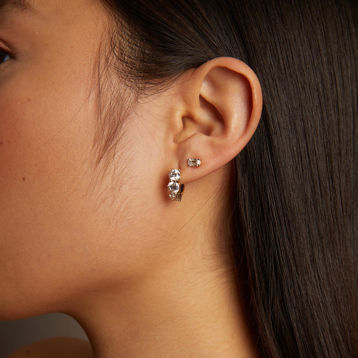 0.5ct Emerald Lab Grown Diamond Stud Earrings