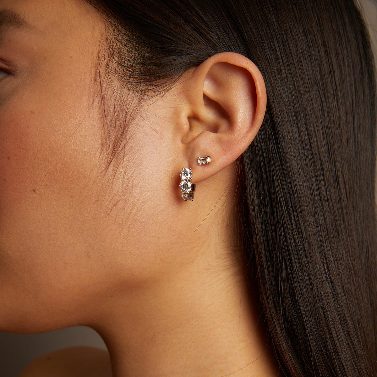 0.5ct Emerald Lab Grown Diamond Stud Earrings