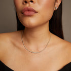 4ct Lab Grown Diamond Graduated Tennis Necklace