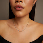 4ct Lab Grown Diamond Graduated Tennis Necklace