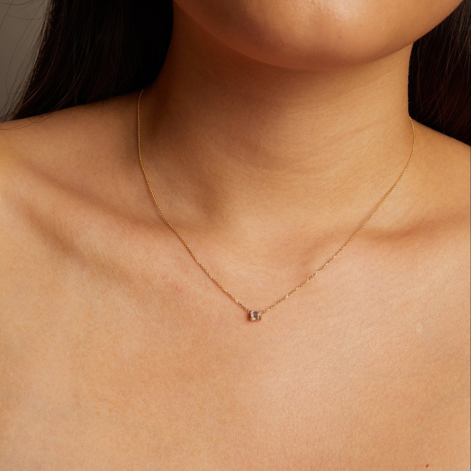 0.25ct Emerald Lab Grown Diamond Necklace