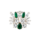 Lab Grown Green Emerald Teardrop Brooch