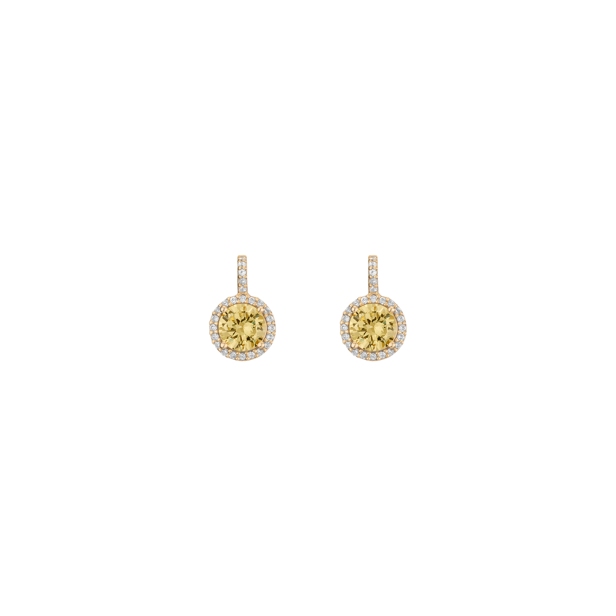 Lab Grown Canary Edwardian Earrings Vermeil Yellow Gold First
