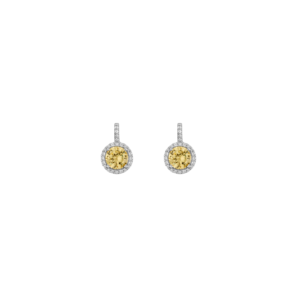 Lab Grown Canary Edwardian Earrings Vermeil White Gold First