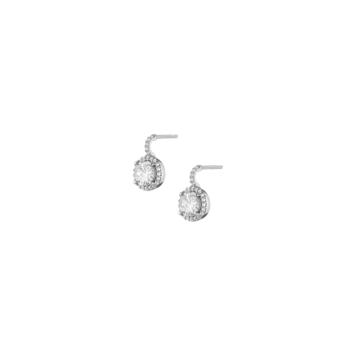 Lab Grown White Sapphire Edwardian Earrings Vermeil White Gold