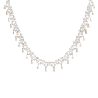 Lab Grown White Sapphire Teardrop Tennis Necklace