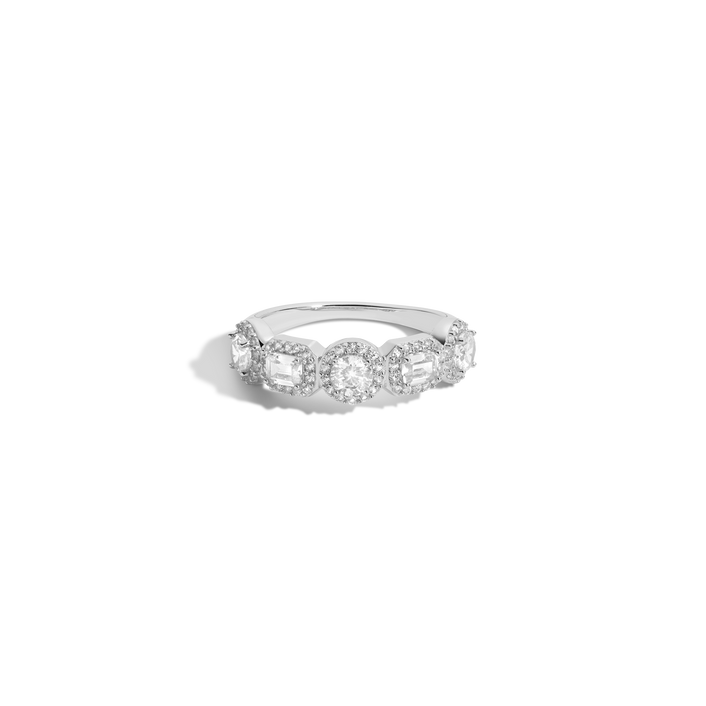 Lab Grown White Sapphire Edwardian Ring Vermeil White Gold First