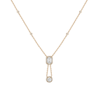 Lab Grown White Sapphire Edwardian Lariat Necklace