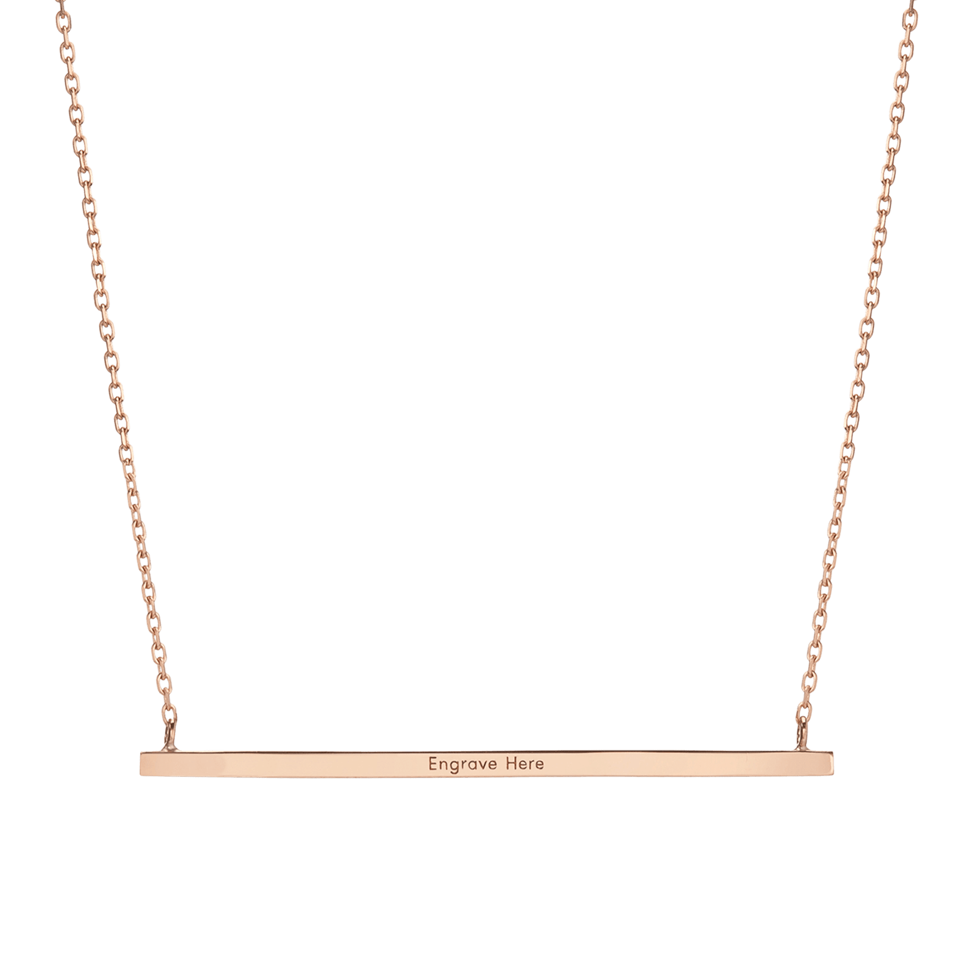 Engravable Gold Bar Necklace in Yellow, Rose or White Gold